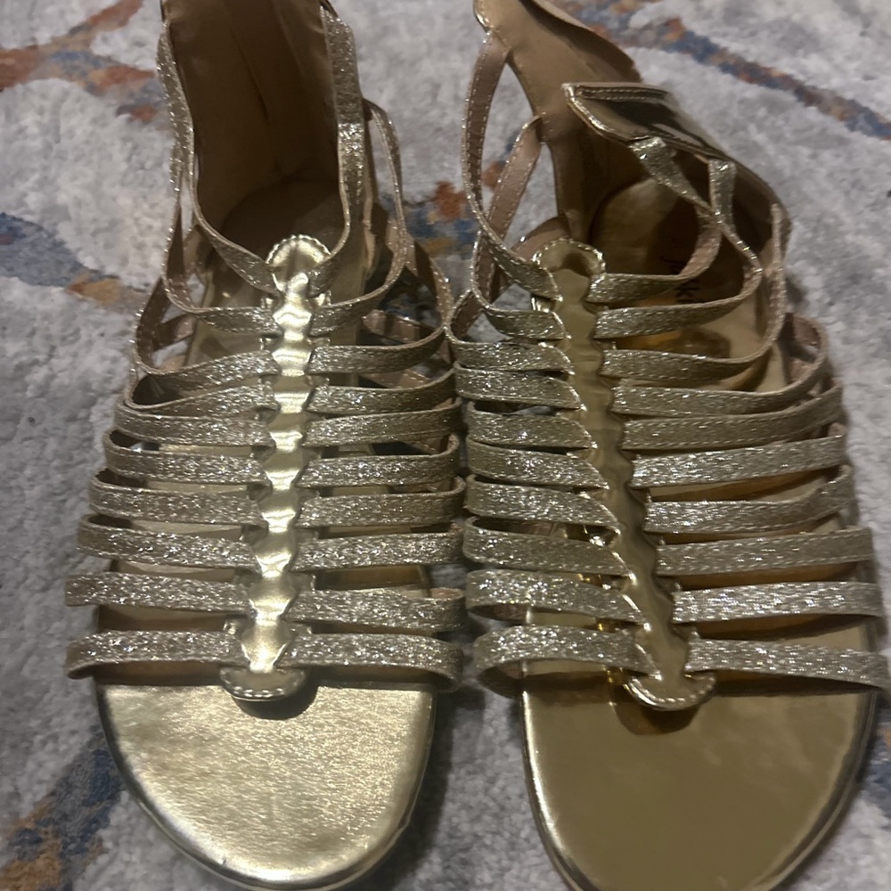 Elegant Gold Strappy Sandals